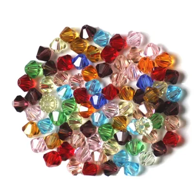 Factory Wholesale Crystal Gass Faceted String Bicone Beads