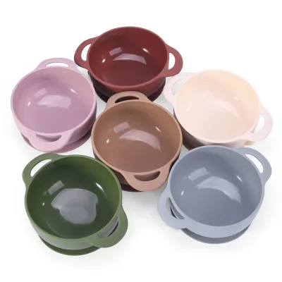 Eco Bpa Free Feeding Dinner Plate Bibs Pacifier Set Suction Divided Dish Bowls Silicone Baby Plate With Spoons and Forks
