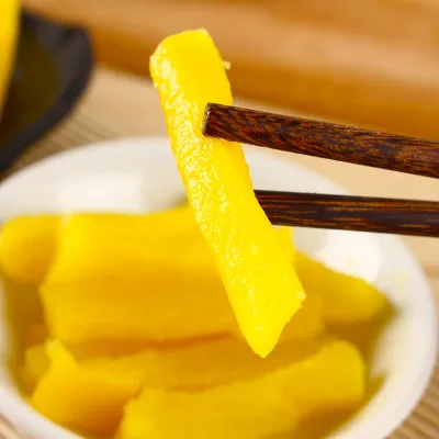Yellow Seasoned Radish Strips Crunchy Texture Sushi Roll Filling BRC Certified Wholesale Bulk