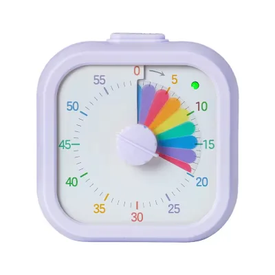 Visual Timer with Protective Case, Rainbow Disk 60 Minute Countdown Timer for Kids and Adults, Silent Time Management Tool