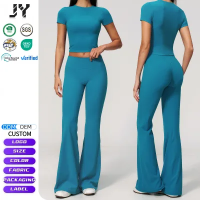 JY Custom Logo Creamy Fit Sports Suit - Casual Slimming High-Waisted Hip-Lifting Outdoor Fitness Running Quick-Drying Sportswear