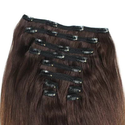 Natural Raw Virgin Hair Lace Clip Full Head Top Human Hair Extension Clip in Set 100% Remy Hair Wholesale