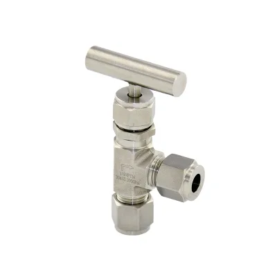 Stainless Steel Angle-Type Needle Valve with Ferrule Fitting