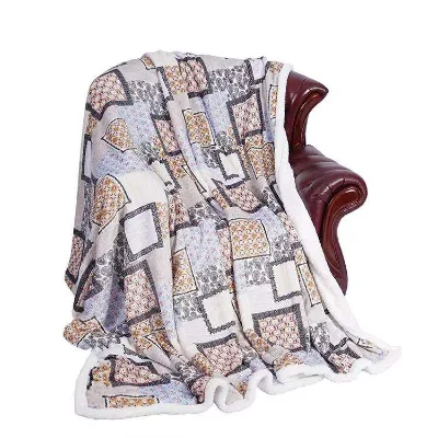 Italy Style Warm Double Layer Blanket Custom Coral Fleece Printed Sherpa Blankets for Winter