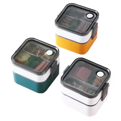 Insulated Food Portable Microwaveable Plastic Lunch Box Compartmentalized Lid Students Bulk Sale Heatable Lunch Box