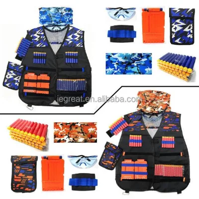 2 Pack Colorful Oxford Fabric Kids Adjustable Tactical Vest Kit for Boys and Girls Compatible with for Gun