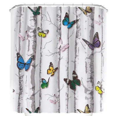 Farm Wooden Door Series Shower Curtain Set Printed Polyester Waterproof Shower Curtain Set of Four