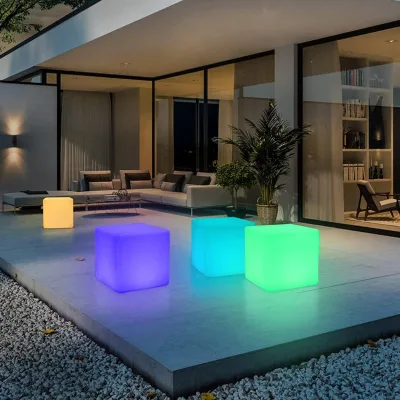 Outdoor Led Cube Chair Rgb 16 Colors Standing Cube Led Cube Chair Furnitures 16inch Cordless