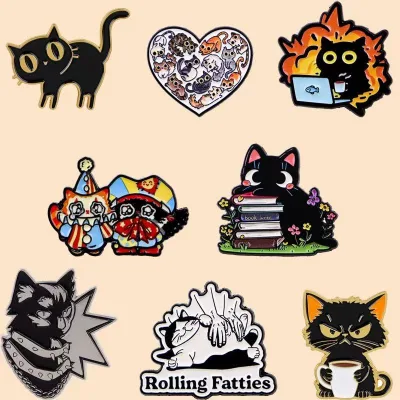 Funny Cute Cartoon Vivid Small for Pattern Zinc Alloy Enamel Pin Lightweight EVER RISE Black Nickel Plated Daily Use Decor