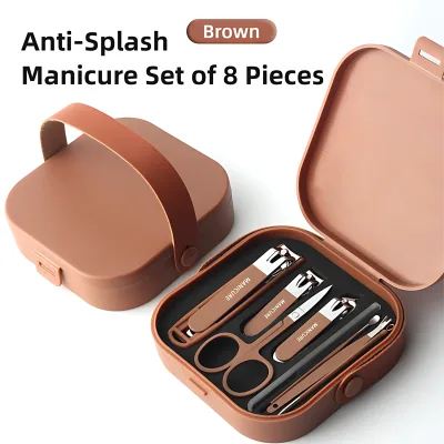 Factory Direct Portable Manicure Set with Anti-Splash Design Multi-Functional Nail Clipper Set for Travel Use Pedicure Set