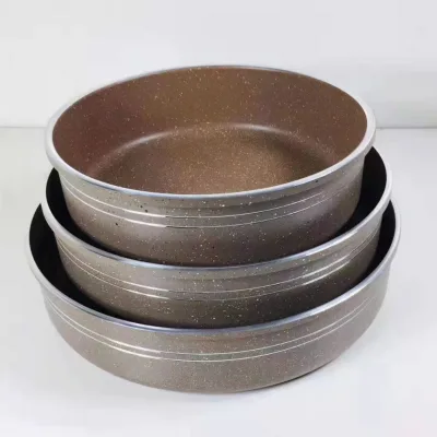 Factory Nonstick Cookware Forged Alu Roasting Pan Roaster Pan Forged Aluminium 3 Piece Round Oven Tray Set