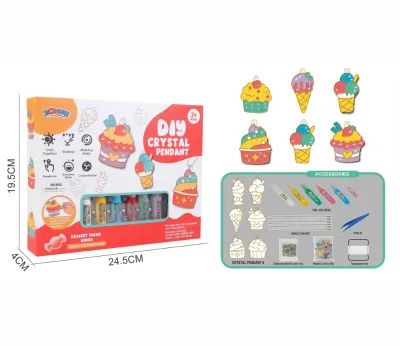 EPT DIY Painting Toy Kit for Kids Crystal Color Glue Paint Plastic Art Materials for Children