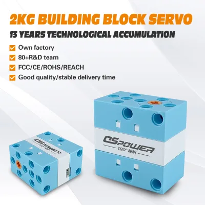 2KG Servo Small Particle PWM Control Multi-position Dual-axis Servo Motor Compatible with LEGO Programmable Building Block Servo
