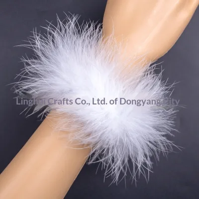 Turkey Feather Bracelet Full Fuzz Strips Feather Snap Ring Jewelry Internet-Famous Simple Style Feather Clothing Accessory