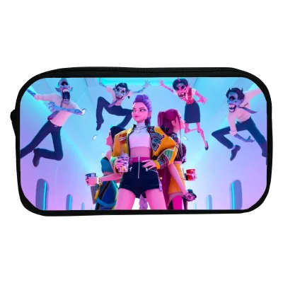 New Printed Witch Hunter K-POP Pen Bag Cartoon Stationery Bag Huntrix Kpop Primary School Student Storage Bag