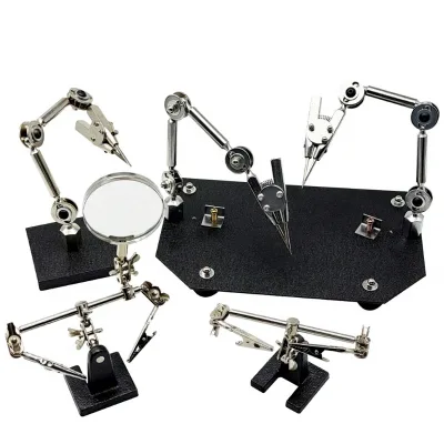 Welding Fixture Magnifying Glass Soldering Iron Stand Welding Chain Auxiliary Table Single- Double-head Spot Welding Workbench