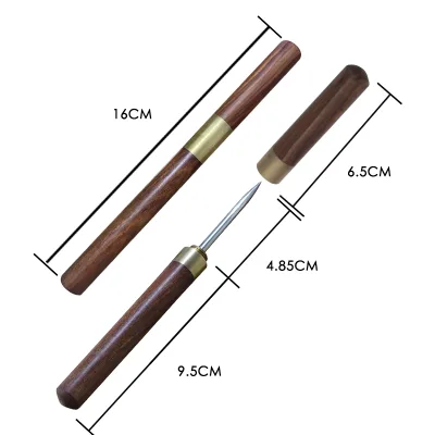 Cappuccino Coffee Art Patterns Carved Needle With Wooden Handle Double Head Coffee Art Pen Tools