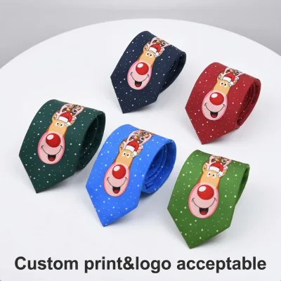 Custom Printed Striped Polyester Necktie OEM ODM Logo Design Mens Business Party Tie Wholesale