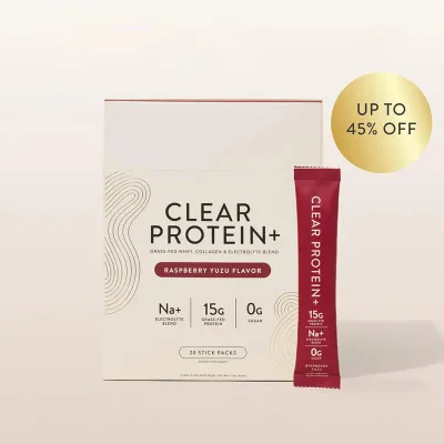 Hot Sale Raspberry Yuzu Clear Protein+ Stick Packs 20 Count with Grass Fed Whey Bovine Collagen Dietary Supplement