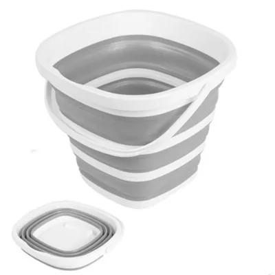 Silicomg and Plastic Foldable Bucket for Home or Outdoor Travel Multifunctional Use Collapsible 10L Round Collapsible Bucket