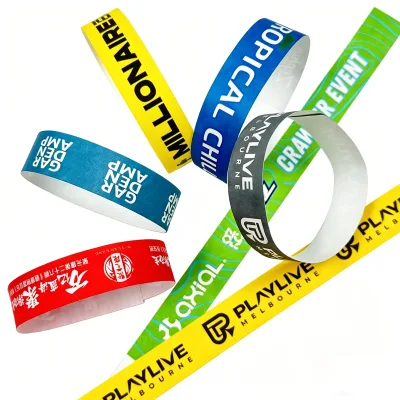 100% Waterproof Synthetic Paper Wristband for Water Park - Quick-Dry Disposable Tyvek Band with Tamper-Evident Closure