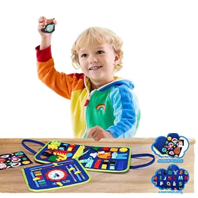 Educational Busy Board Montessori Toys Sensory Activity Development Board Sensory Toy Learning Board for Boy and Girl Gifts
