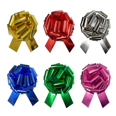 12-Inch Colorful and Durable Pull String Ribbon Bows Metallic Color Wedding Car Bow for Christmas Gift Presentation
