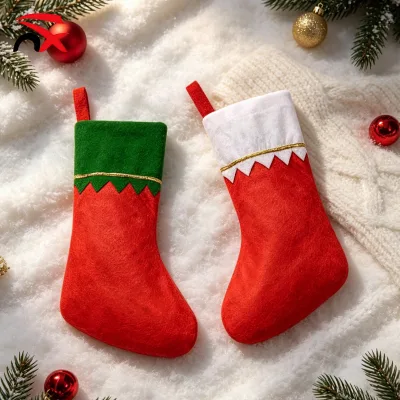 2026 Christmas Stocking Ornament Gift Bag Sock for Holiday Gift Packaging Candy Small Presents Hanging Decoration Home Party