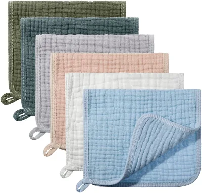Wholesale 25*30 Cm Muslin Burp Cloths for Baby Sort Baby Bibs Solid Color Organic Baby Burp Cloths