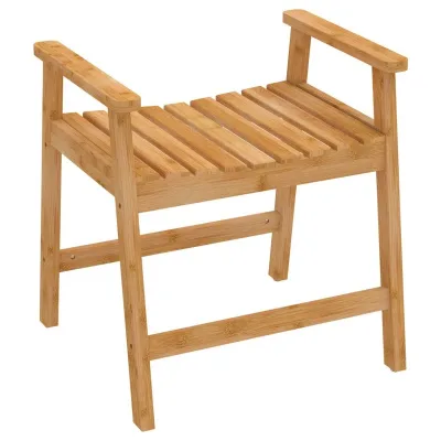 Multifunctional Bamboo Shower Bench Seat Shoe Changing Bench Bathroom Bamboo Shower Stool