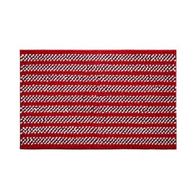 Chenille Bath Mat Stripe Shaggy Rugs Spray Latex Anti-skid Chenille Door Mats With Lurex