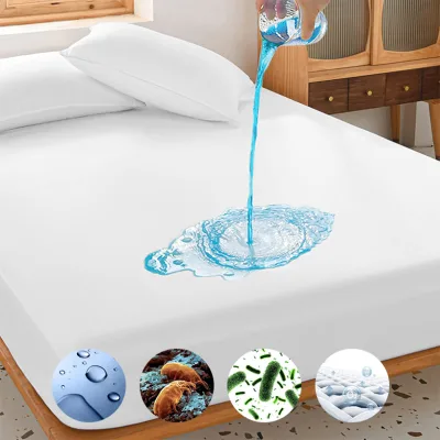 Fitted Luxury Kids Bedsheet Baby Bed Sheets Protector Anti-Mite Terry King Size Waterproof Bed Mattress Cover Protector