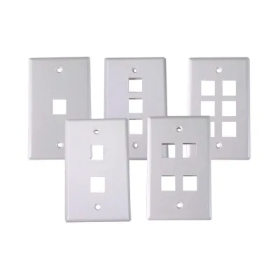 Enyoo FP USP01 2 3 4 6 Port Keystone Wall Plate for Listed Single Gang RJ45 Keystone Jack Modular Inserts White US Faceplate