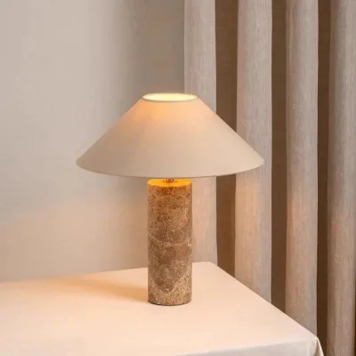 wabi sabi Wabi-sabi Style Homestay Table Lamp Designer Vintage Style Marble Villa Living Room Study Bedroom Bedside Decorative Table Lamp