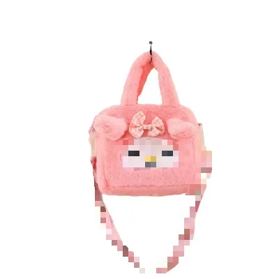 Mini Plush Girls Handbag Cute Anime Cinnamoroll Kuromi Soft Stuffed for Gifts Portable Mini Plush Handbag