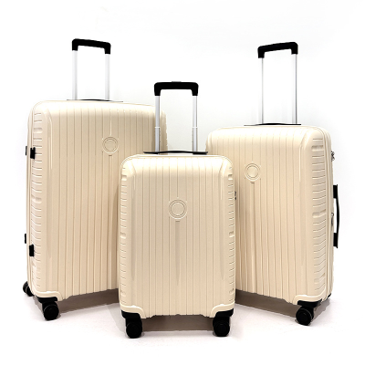 Customized Vintage Luxury PP Material Three Piece Suitcase Set USB Interface Waterproof Silent Universal Wheels for Outdoor