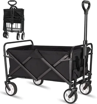 Utility Party Large Capacity Shopping Sports Cart Collapsible Folding Beach Garden Picnic Camping Wagon