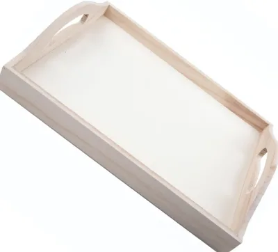 Wooden Serving Tray with Handles Wood Crafts Trays for Organizing