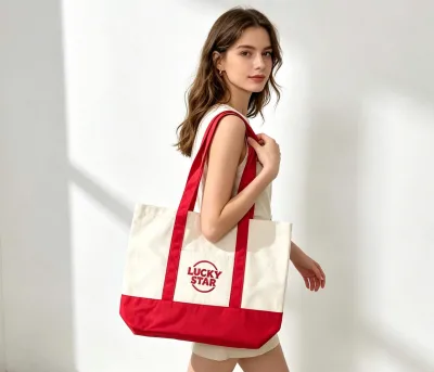 Reusable Eco-Friendly 12oz Embroidery Canvas Tote Bag with Pockets Reusable Grocery Shopping Bags for DIY