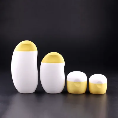 Oval Egg-Shaped Plastic Lotion Bottles 220ml 350ml and Face Cream Jars 30g 50g Baby Skin Care Shampoo Bottle Set