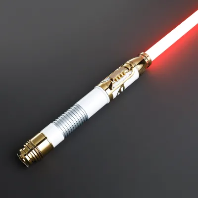 Metal Hilt Heavy Dueling Blade Infinite Color Changing Lightsaber with 16/34 Sets Sound Fonts Blaster Lock-Up Sound FX Saber
