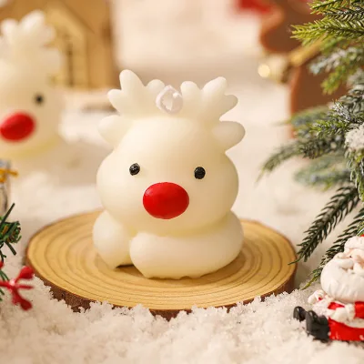 Molly Glory High Quality Soy Blend Wax Christmas Cute Deer Elk Candles Christmas Scented Candles