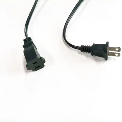 NEMA5-15P and 1-15R Tail Plug 2x18AWG American Standard 1m 2m AC Power Cord with a Two-prong Plug Electrical Power Cord