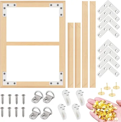 2 Pack 24x36 DIY Removable Wood Canvas Frame Gallery Art Decor Wrap Oil Wood Frame Kits Wood Canvas Prints Posters Frame