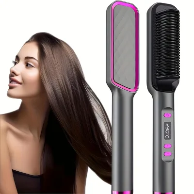 Straightener Hair Brush Temperature Adjustment Ceramic Tourmaline Ionic Flat Iron Curling Iron Hair Curler