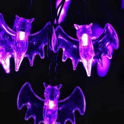 Halloween Bat Lights with Purple Fairy Decorations Perfect Festive Outdoor Party Decor Battery Operated