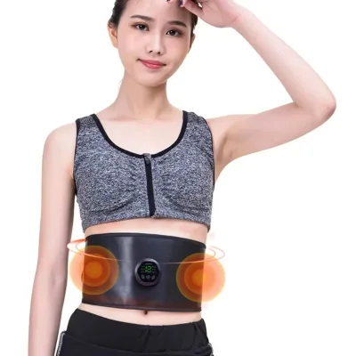 Portable Smart Fitness EMS Muscle Stimulator With Wireless Abdominal Trainer Waist and Abdominal Slimming Massager Trainer Strap