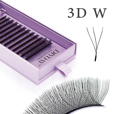DIY 5D W Shape Eyelash Extension Crisscross Fluffy Individual Eyelashes Salon Grafting Lashes 100% PBT Eco-friendly for Beauty