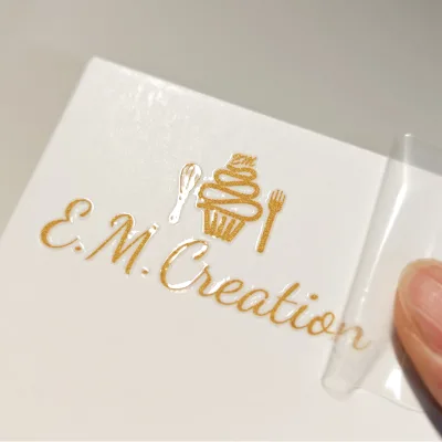 Custom UV Gold Silver Rose Gold Foil Transfer Stickers, Laser Holographic Hot Stamping Crystal Logo Decal