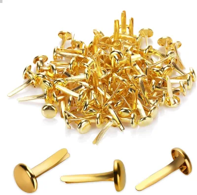 Gold Split Pin Mini Brad Clips Metal Paper Fastener for DIY Craft Decorations Brass Brads